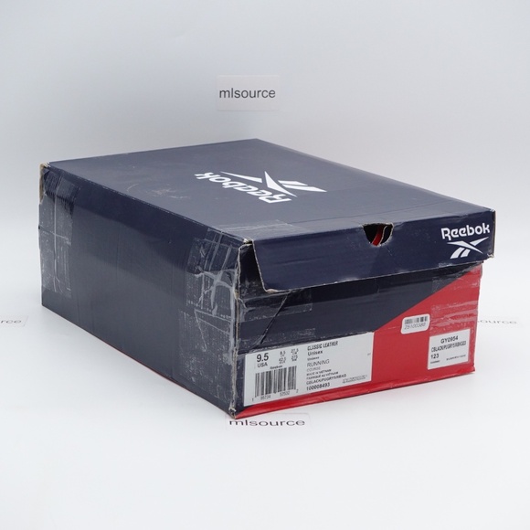 NEW Size 9.5 Men's Reebok Classic Leather Sneakers 100008493/GY0954 Black/Gum - Picture 4 of 8